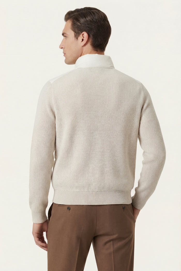 Parma Quilted Knit Hybrid Jacket Off White