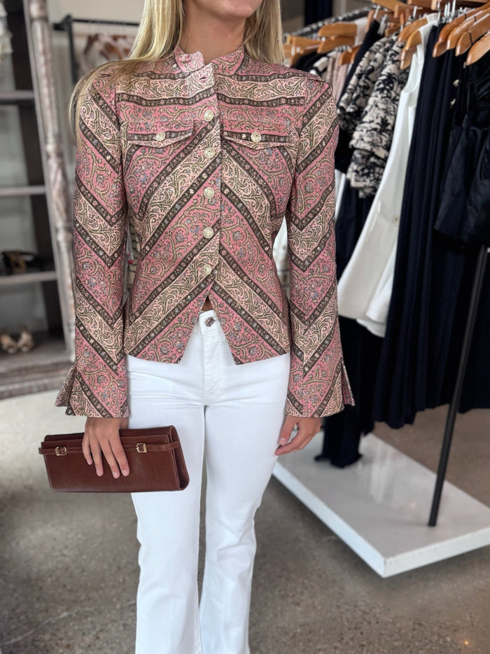Pepper Paisley Denim Avril Jacket - Amor Lafayette