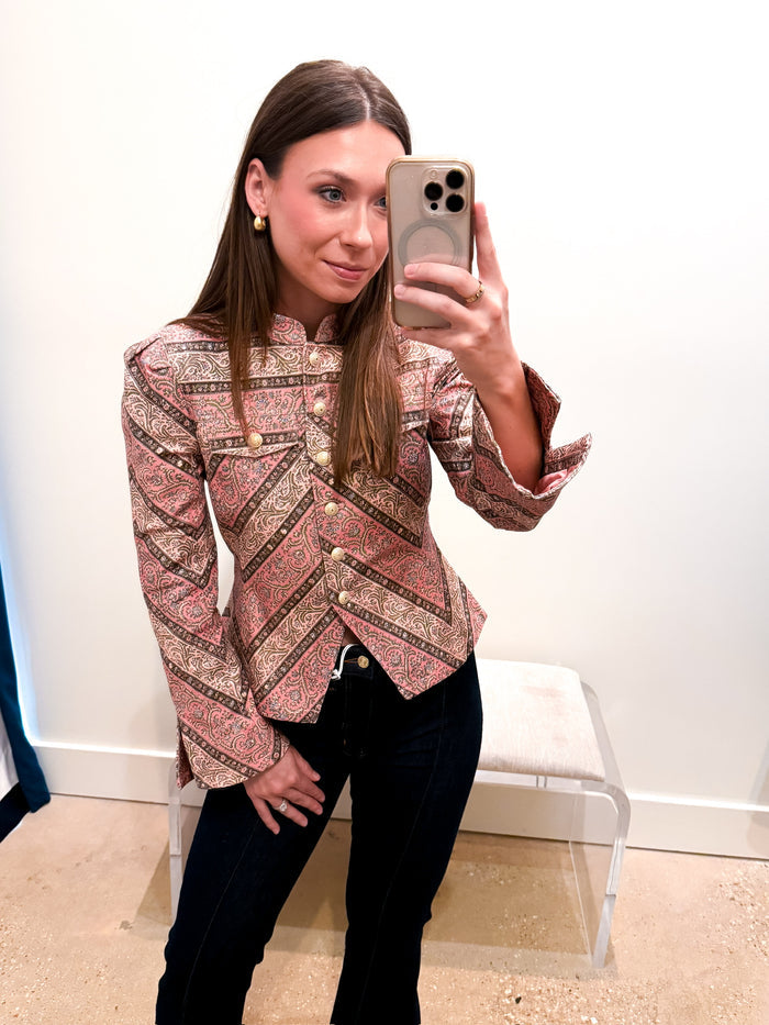 Pepper Paisley Denim Avril Jacket