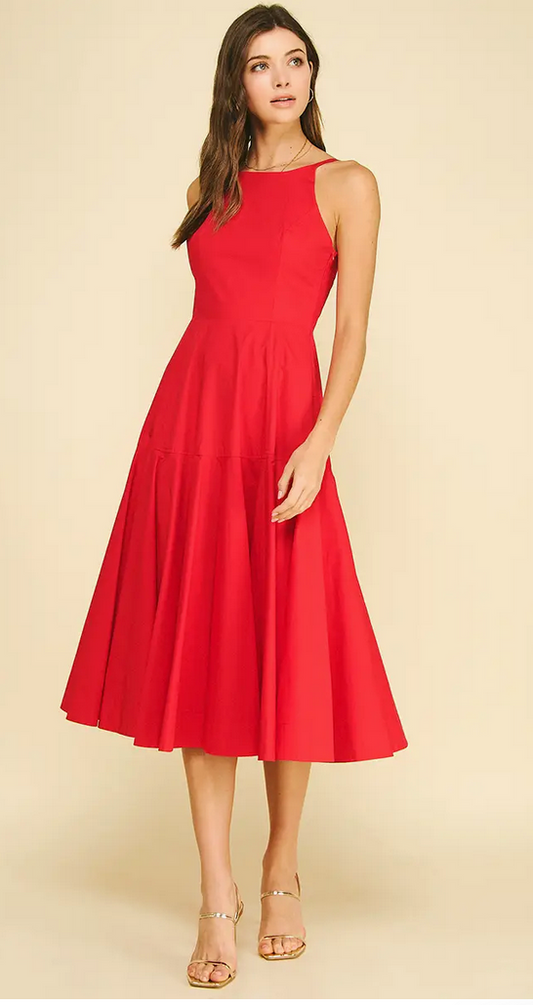 Pinch Halter Midi Dress