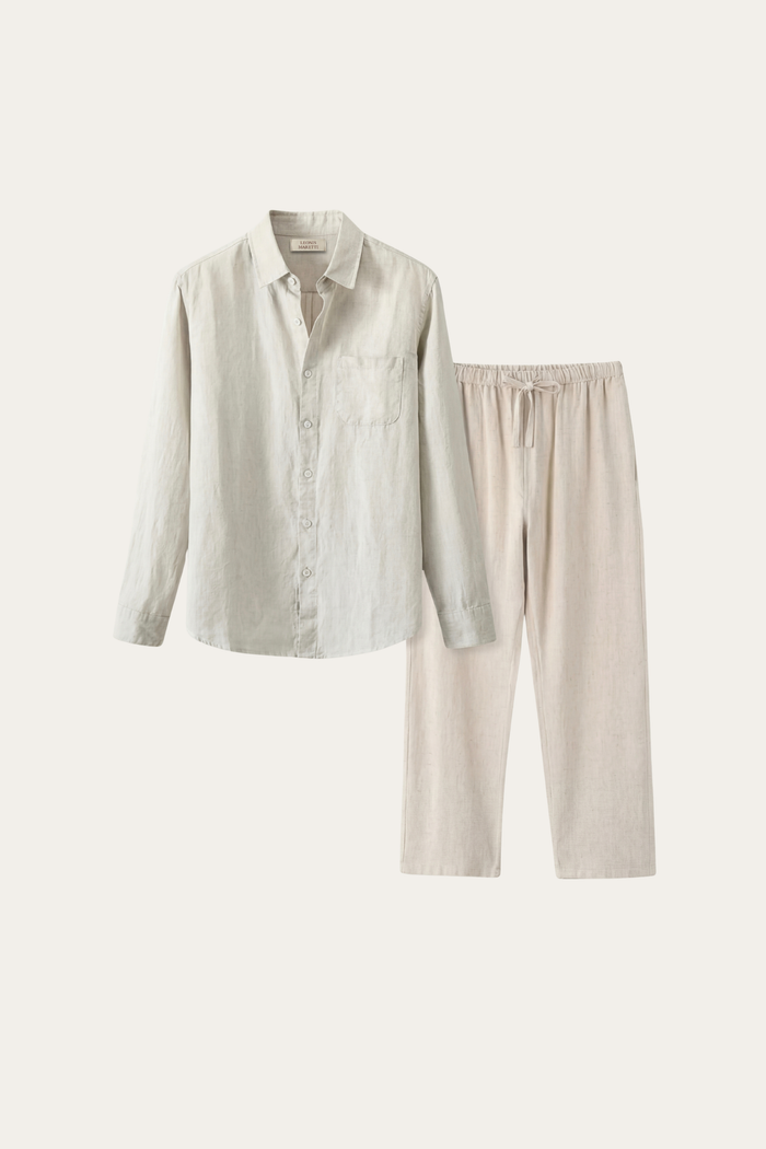 Pisa Linen Set Long Sleeve Beige/Beige