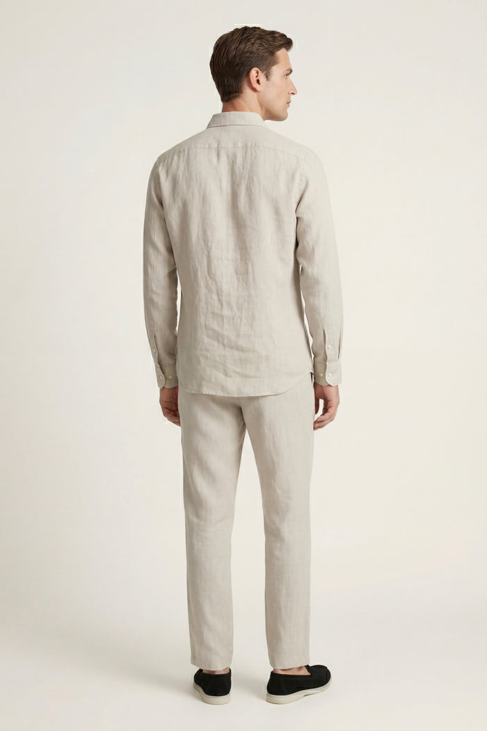 Pisa Linen Set Long Sleeve Beige/Beige