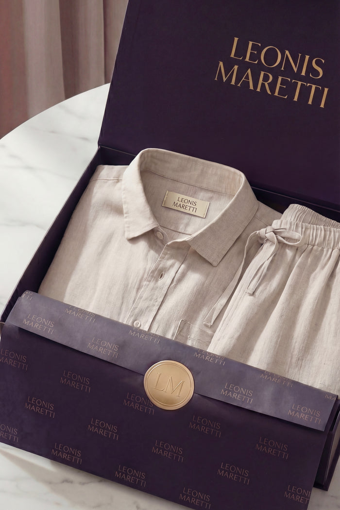 Pisa Linen Set Long Sleeve Beige/Beige