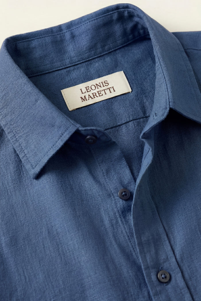 Pisa Linen Set Long Sleeve Blue/Beige