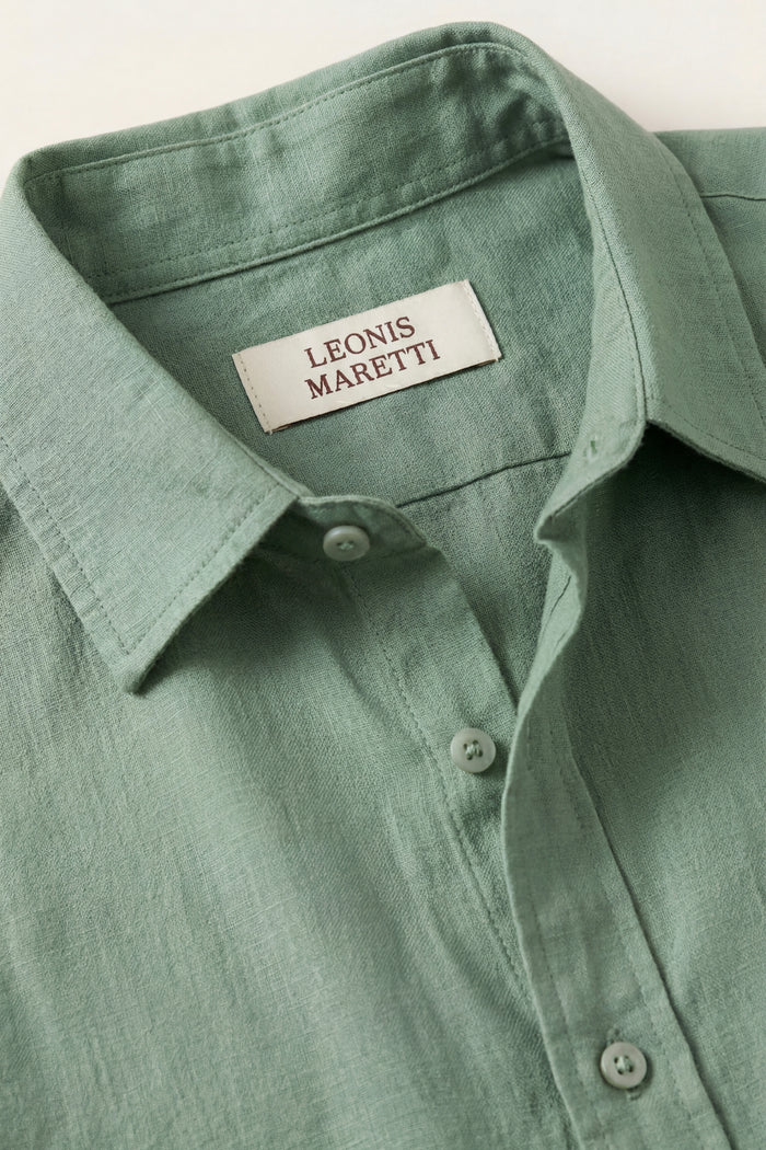 Pisa Linen Set Long Sleeve Green/Beige