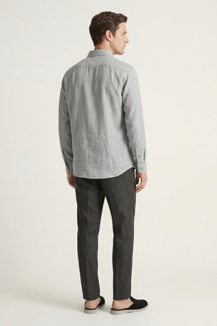 Pisa Linen Set Long Sleeve Grey/Black