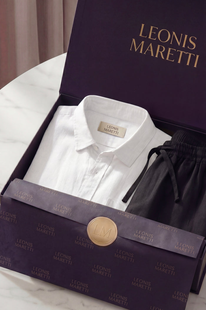 Pisa Linen Set Long Sleeve White/Black