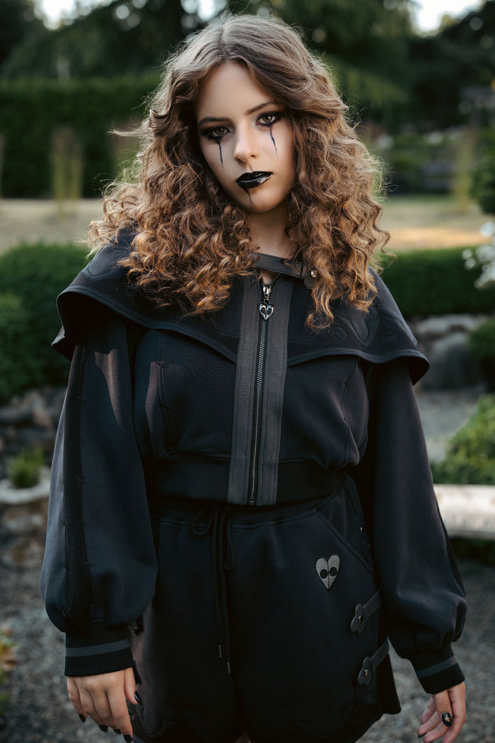 Plague Doctor Cropped Tracksuit Jacket (Limited Pre-Order)(ESD: September 20th - 30th, 2026)
