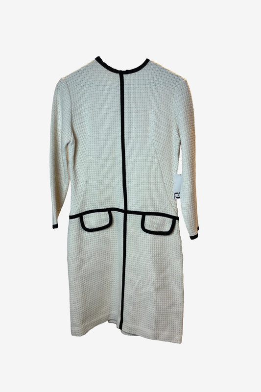 Play Togs Cream & Black Lined Wool Midi Dress image 0