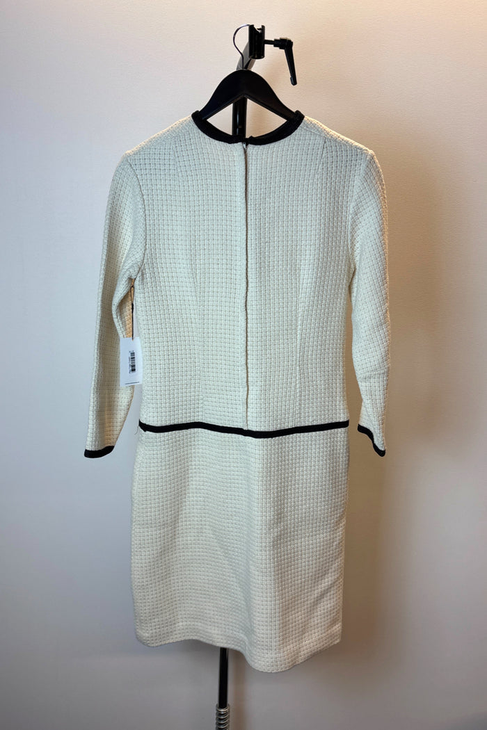 Play Togs Cream & Black Lined Wool Midi Dress image 1