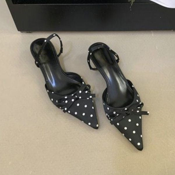 Polka Dot Pointed Heels - Fashionnsio