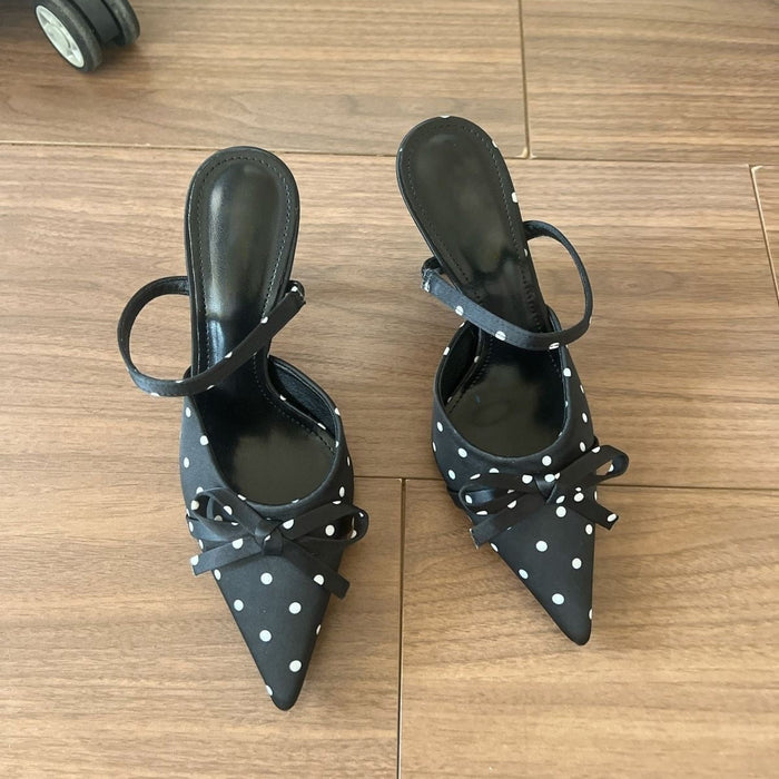Polka Dot Pointed Heels - Fashionnsio