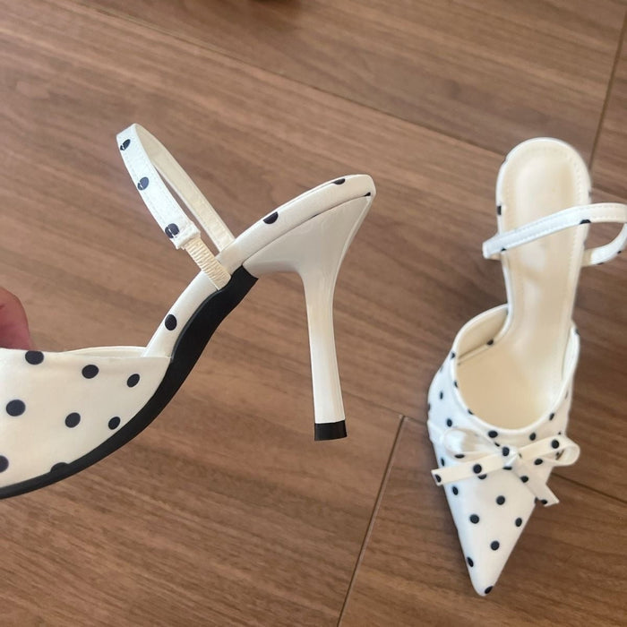 Polka Dot Pointed Heels - Fashionnsio