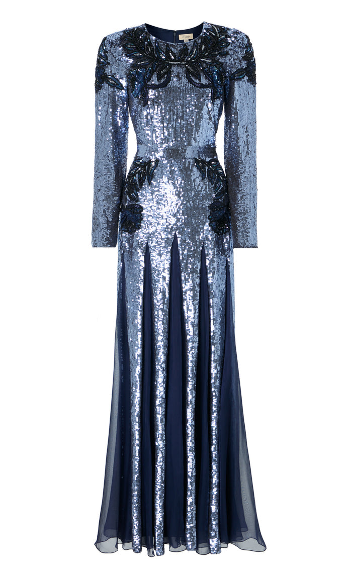 Porta Sleeved Gown - Midnight