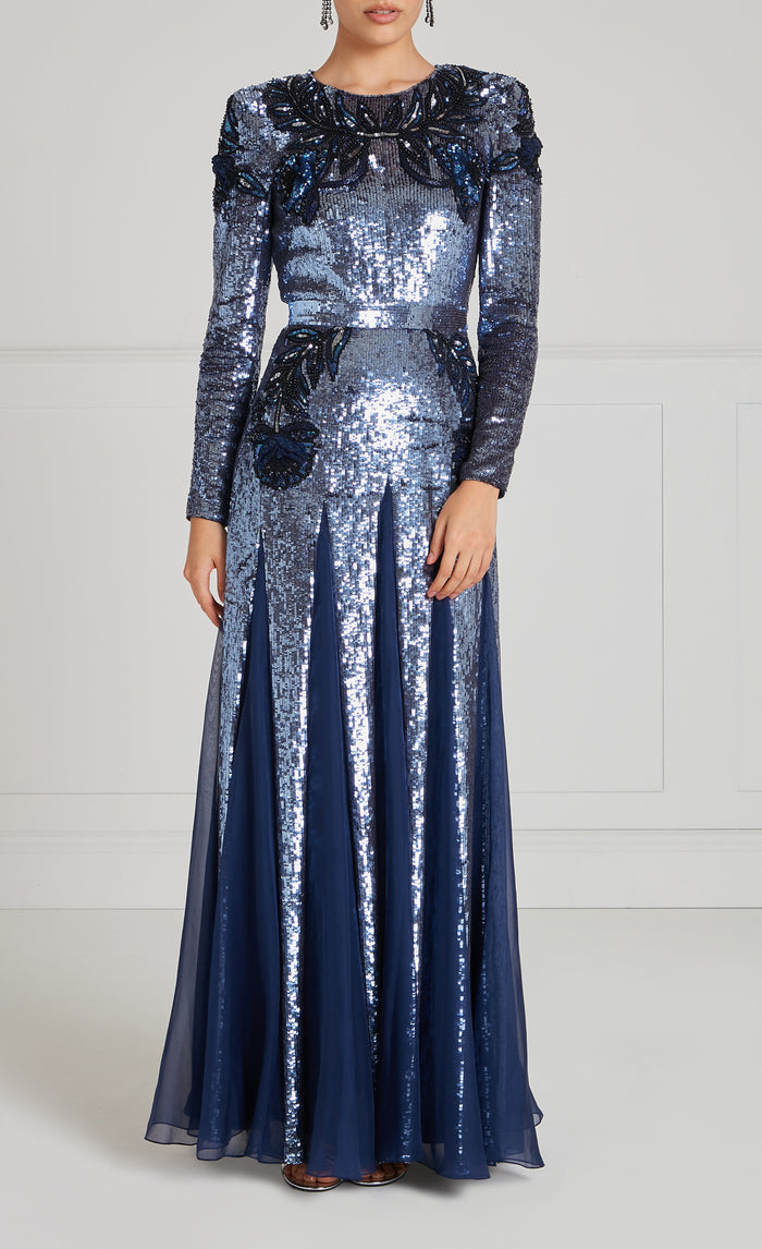Porta Sleeved Gown - Midnight