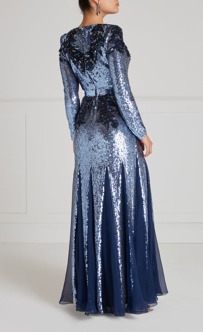 Porta Sleeved Gown - Midnight