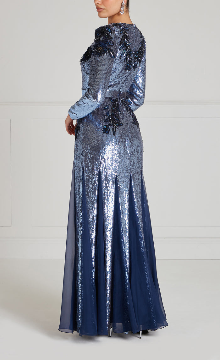 Porta Sleeved Gown - Midnight