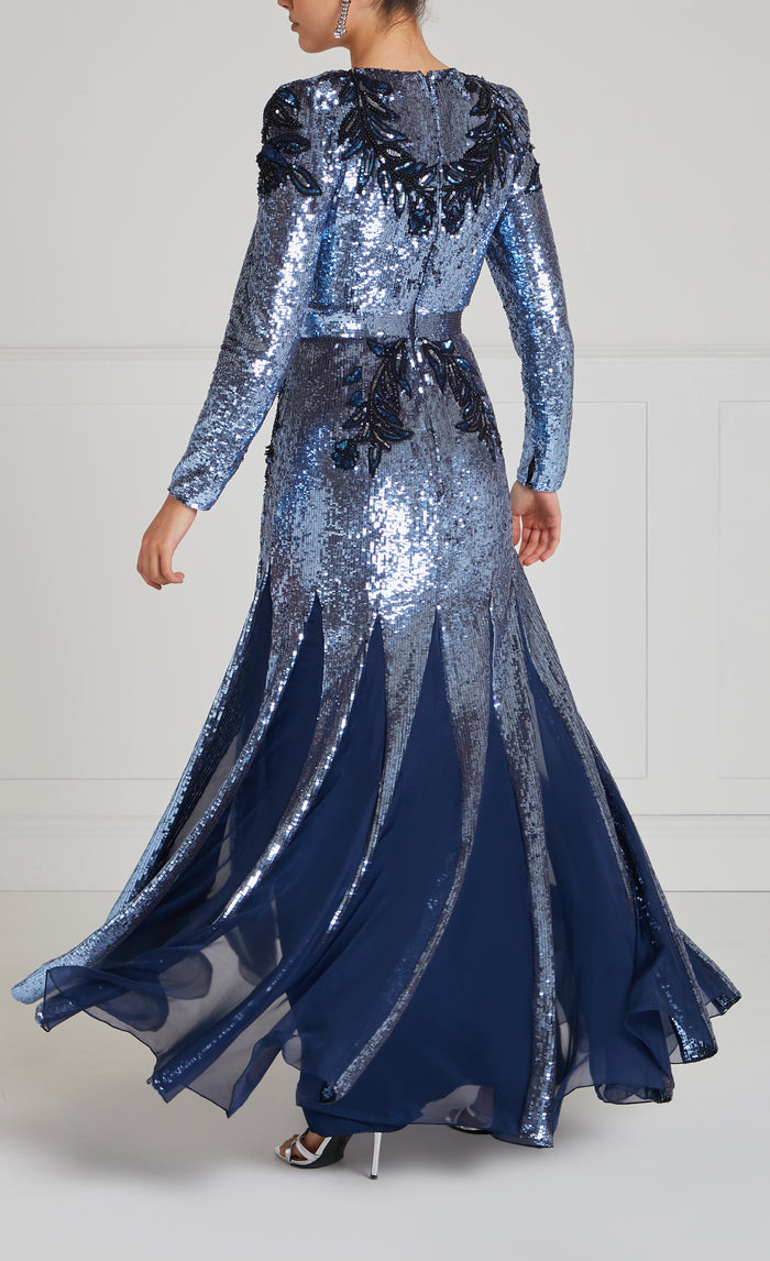 Porta Sleeved Gown - Midnight