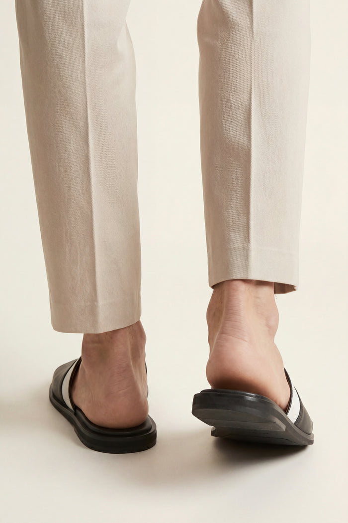 Portofino Leather Sandal Black