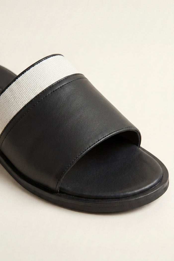 Portofino Leather Sandal Black