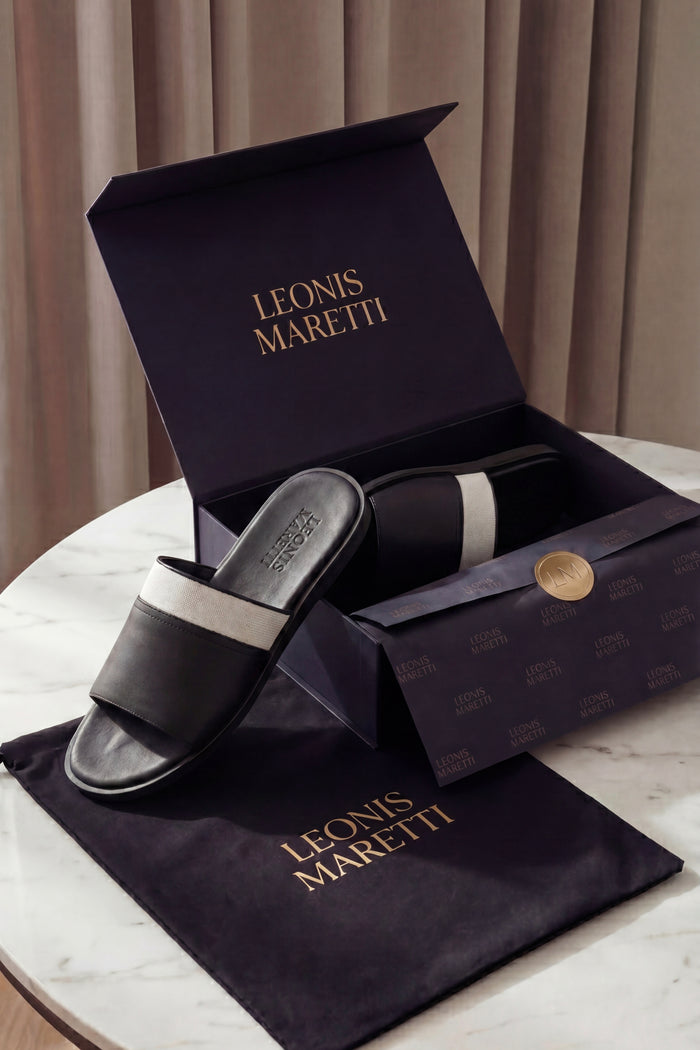 Portofino Leather Sandal Black
