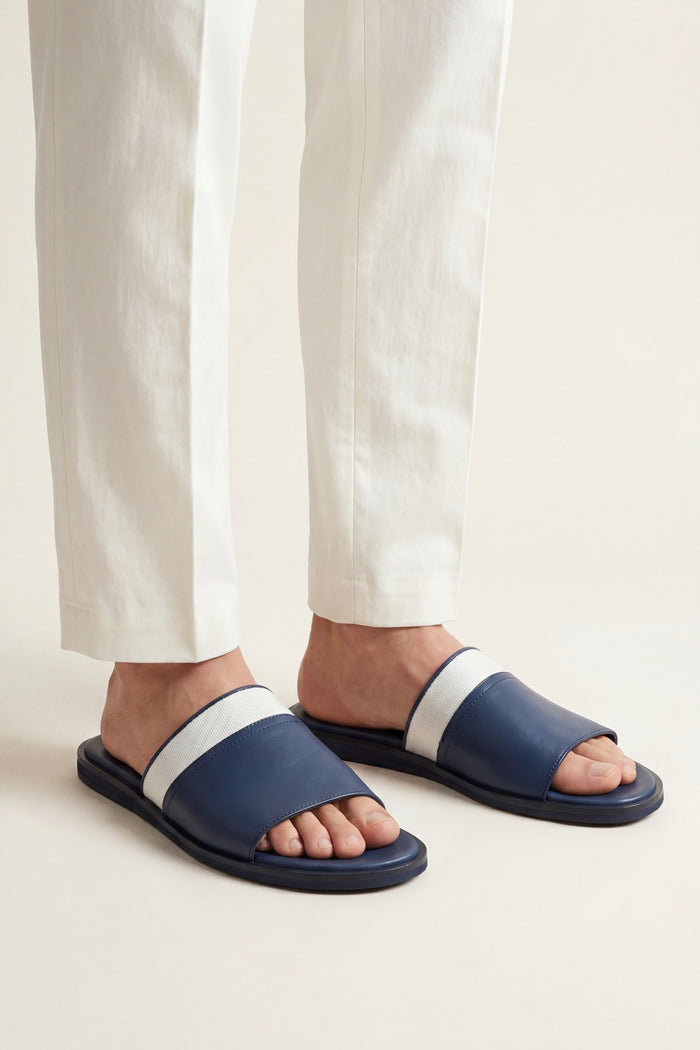 Portofino Leather Sandal Blue