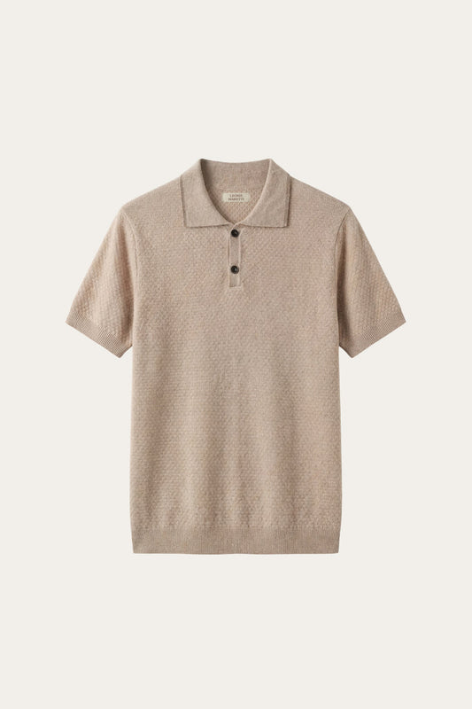 Prato Cashmere Knit Polo Camel