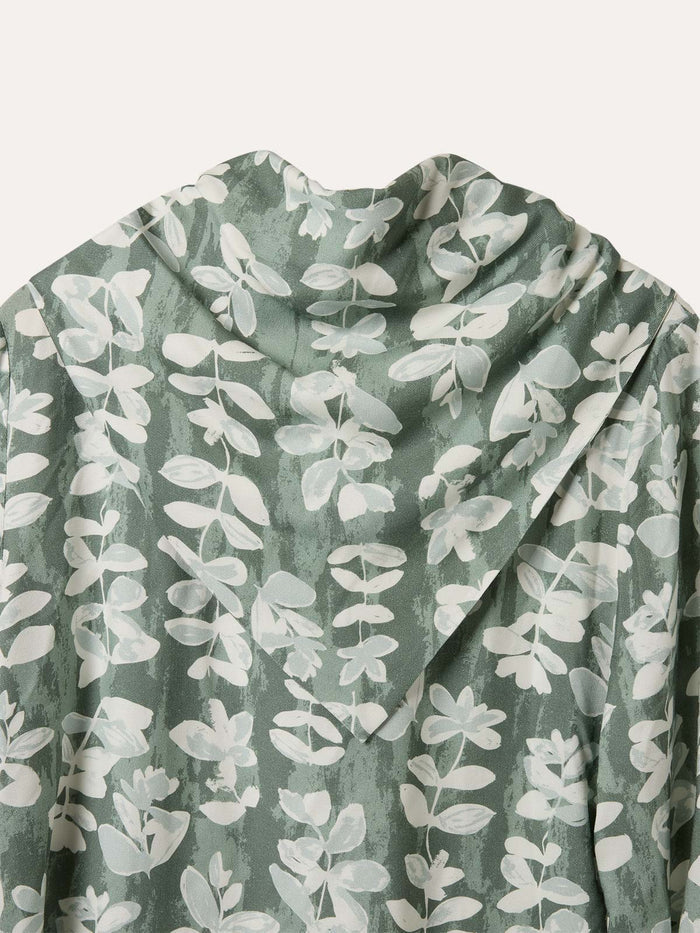 Print Blouse With Triangle Scarf