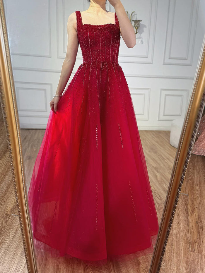 Purple Luxury Square Evening Dresses Arabic Gowns For Party Prom Dress Party LA72857 - SERENE  HILL