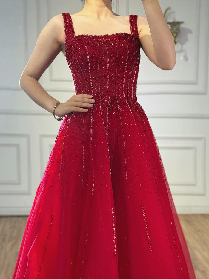 Purple Luxury Square Evening Dresses Arabic Gowns For Party Prom Dress Party LA72857 - SERENE  HILL