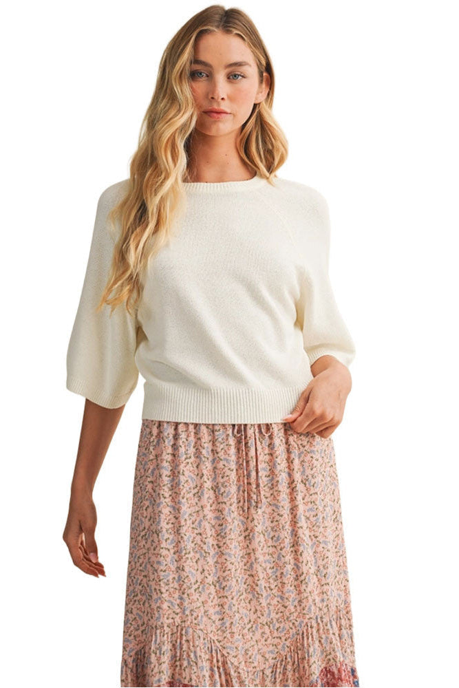 Raglan Short Sleeve Sweater