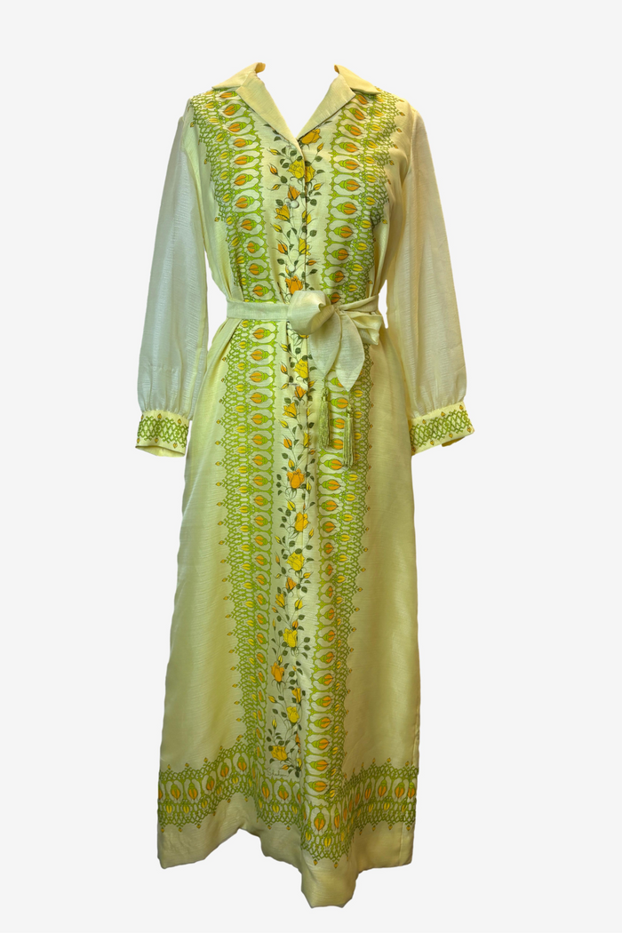Rare Alfred Shaheen 1960s Lemon Maxi Dress image 0