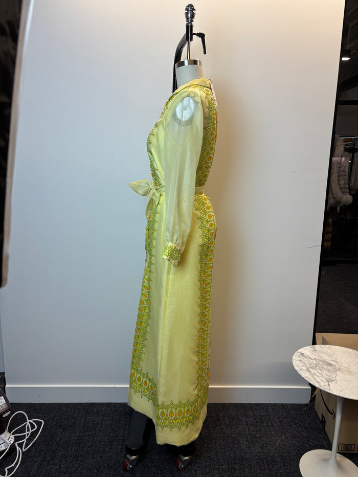 Rare Alfred Shaheen 1960s Lemon Maxi Dress image 1