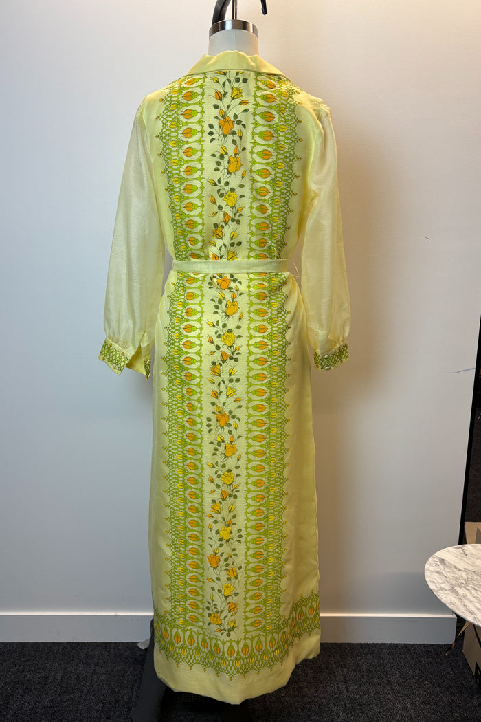 Rare Alfred Shaheen 1960s Lemon Maxi Dress image 2