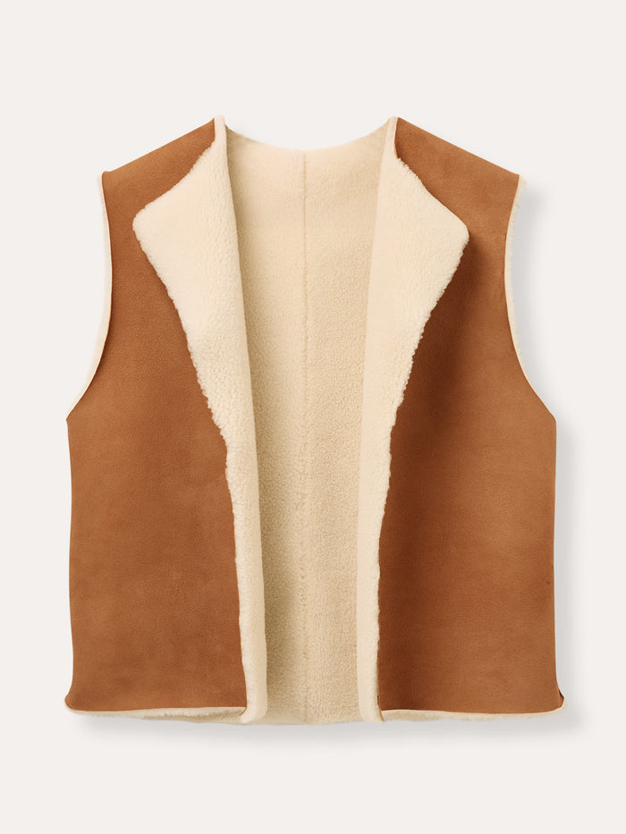 Raw Edge Reversible Sheepskin Gilet