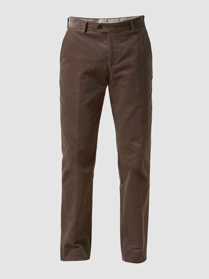 Regular Fit Corduroy Tailored Trousers - Brown