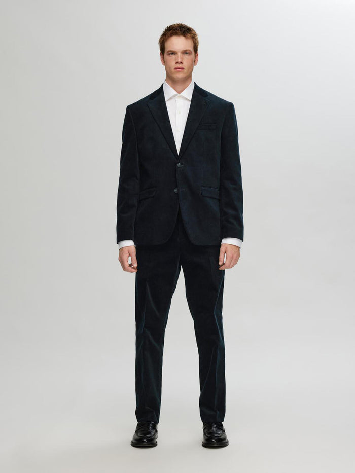 Regular Fit Corduroy Tailored Trousers - Deep Blue