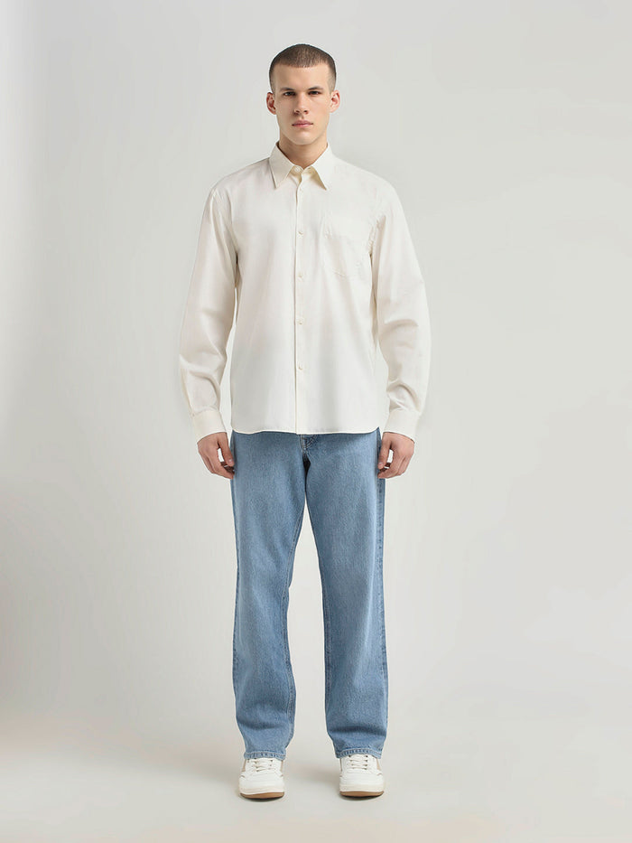 Regular Fit Embroidered Text Shirt