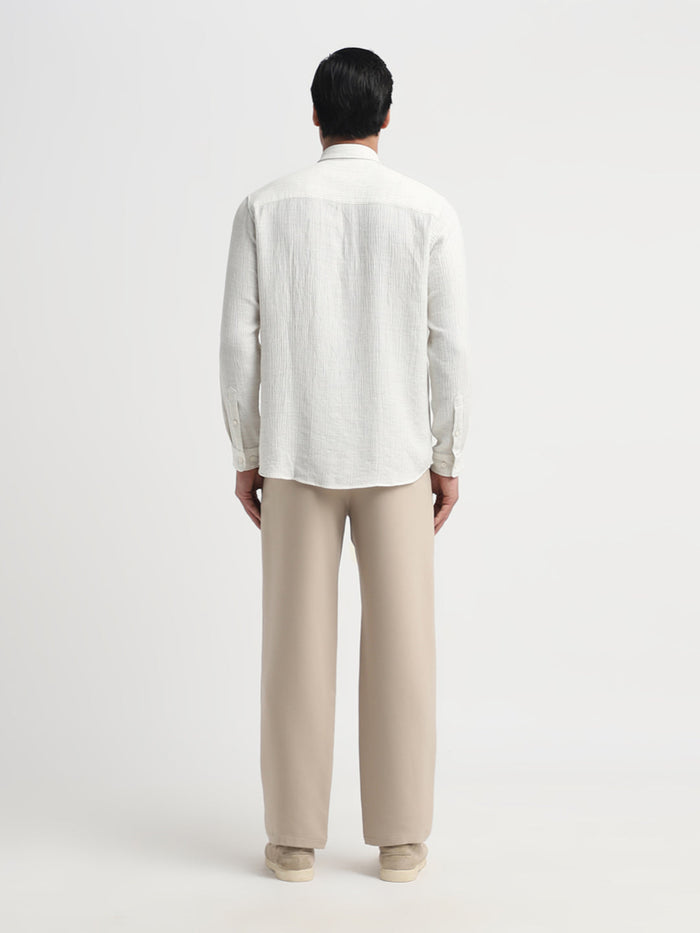 Regular Fit Full Sleeves Shirt - Bright White