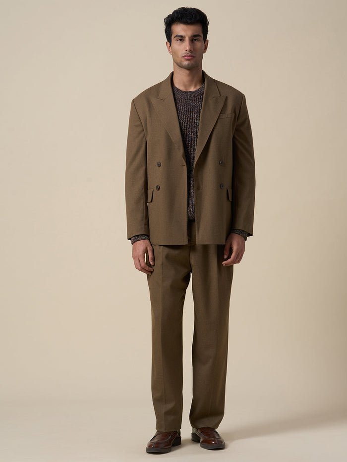 Relaxed Fit Double Breasted Blazer