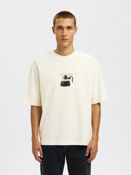 Relaxed Fit Organic Cotton T-shirt - Cream