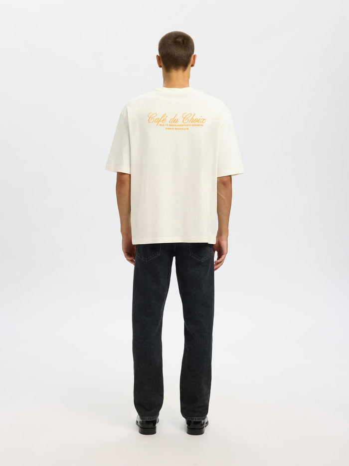 Relaxed Fit Organic Cotton T-shirt - Cream