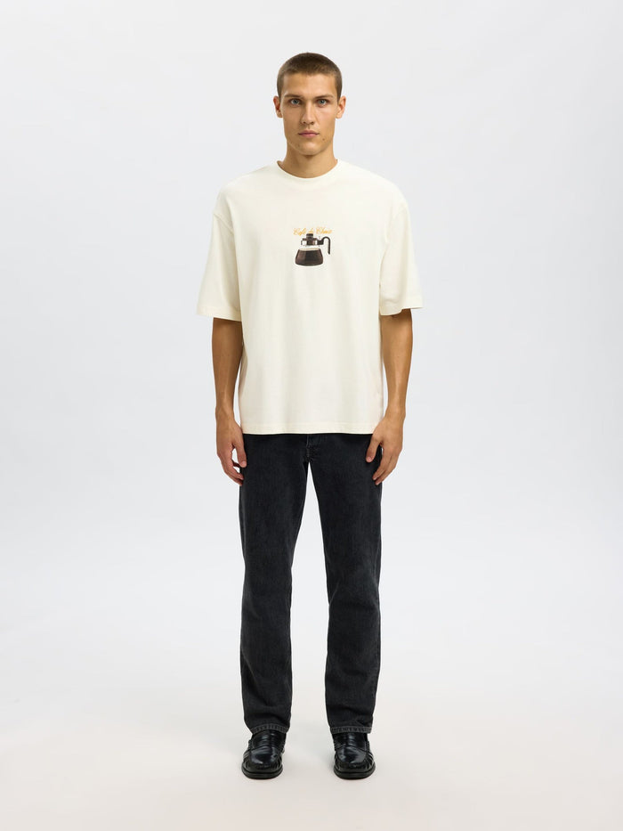 Relaxed Fit Organic Cotton T-shirt - Cream