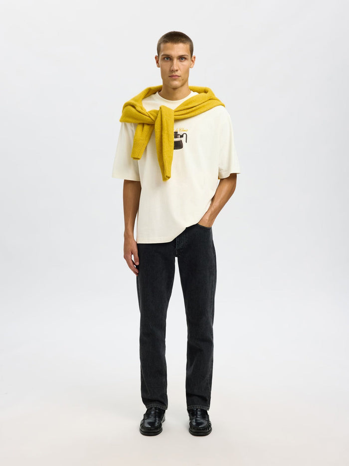 Relaxed Fit Organic Cotton T-shirt - Cream