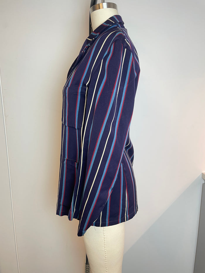 Relaxed Navy Striped Blazer image 3