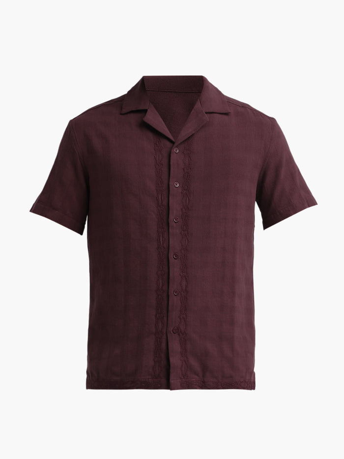 Resort Collar Embroidered Shirt