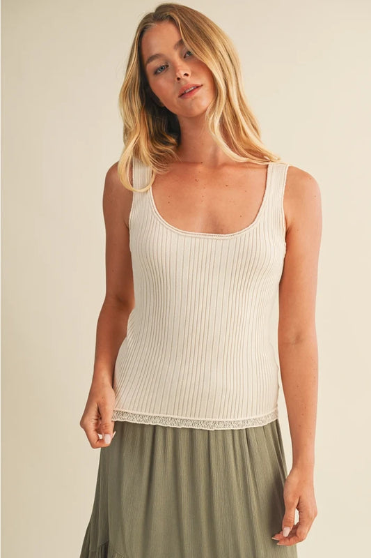 Ribbed Sleeveless Sweater Top