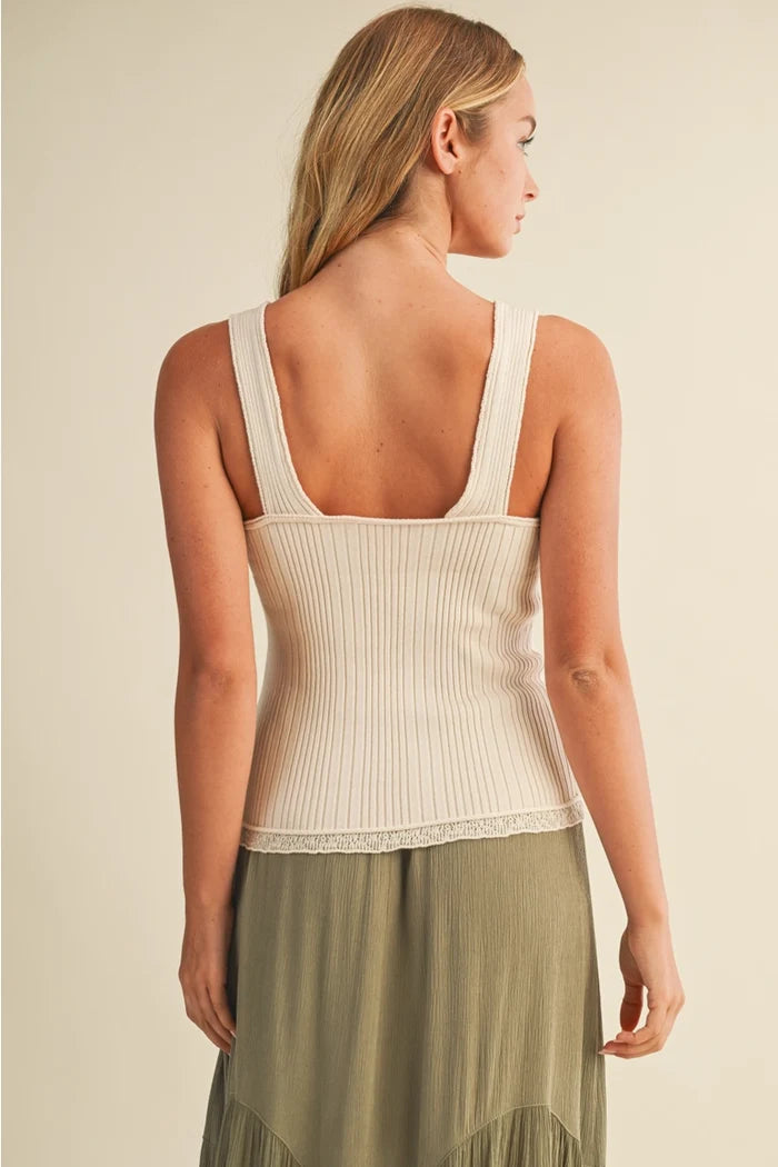 Ribbed Sleeveless Sweater Top