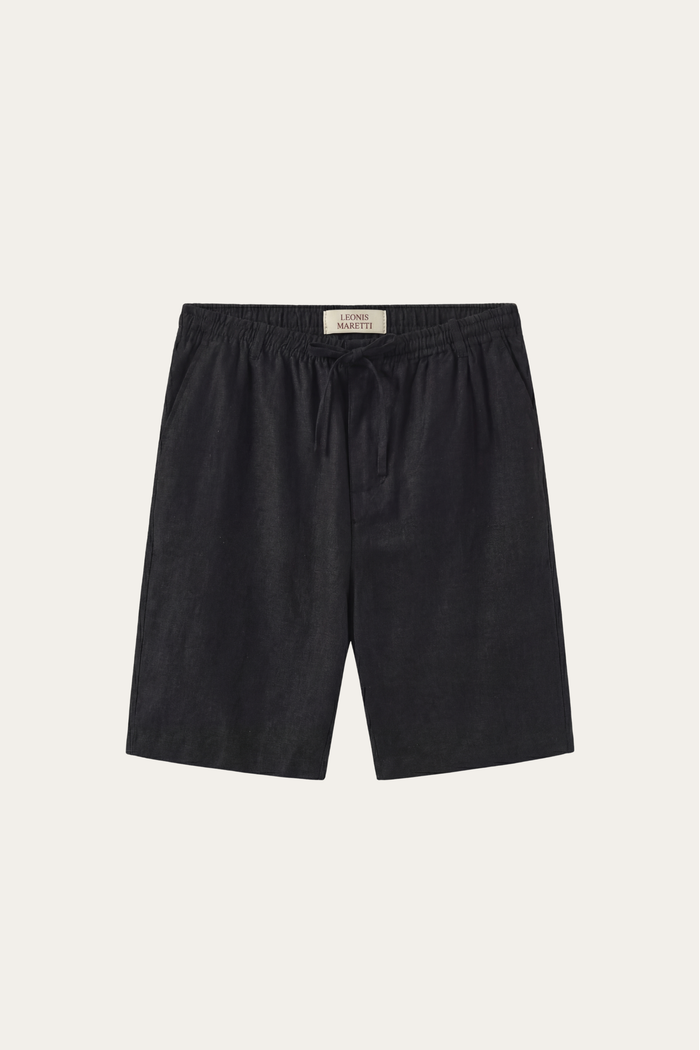 Rimini Linen Drawstring Shorts Black