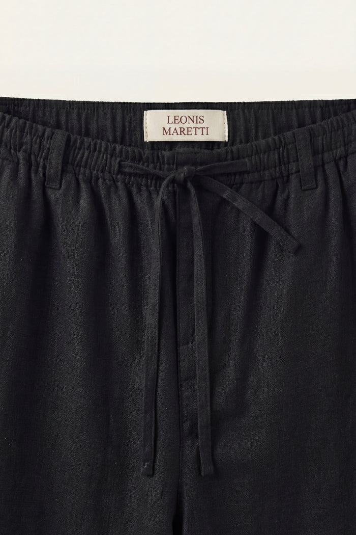 Rimini Linen Drawstring Shorts Black
